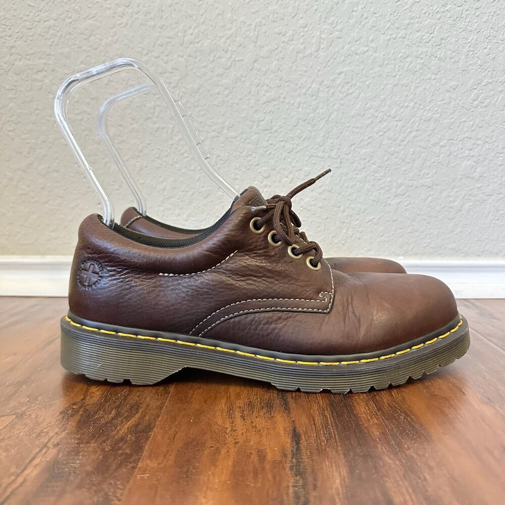 DR. MARTENS Boston Shoes Brown Leather Lace Up Oxford Preppy